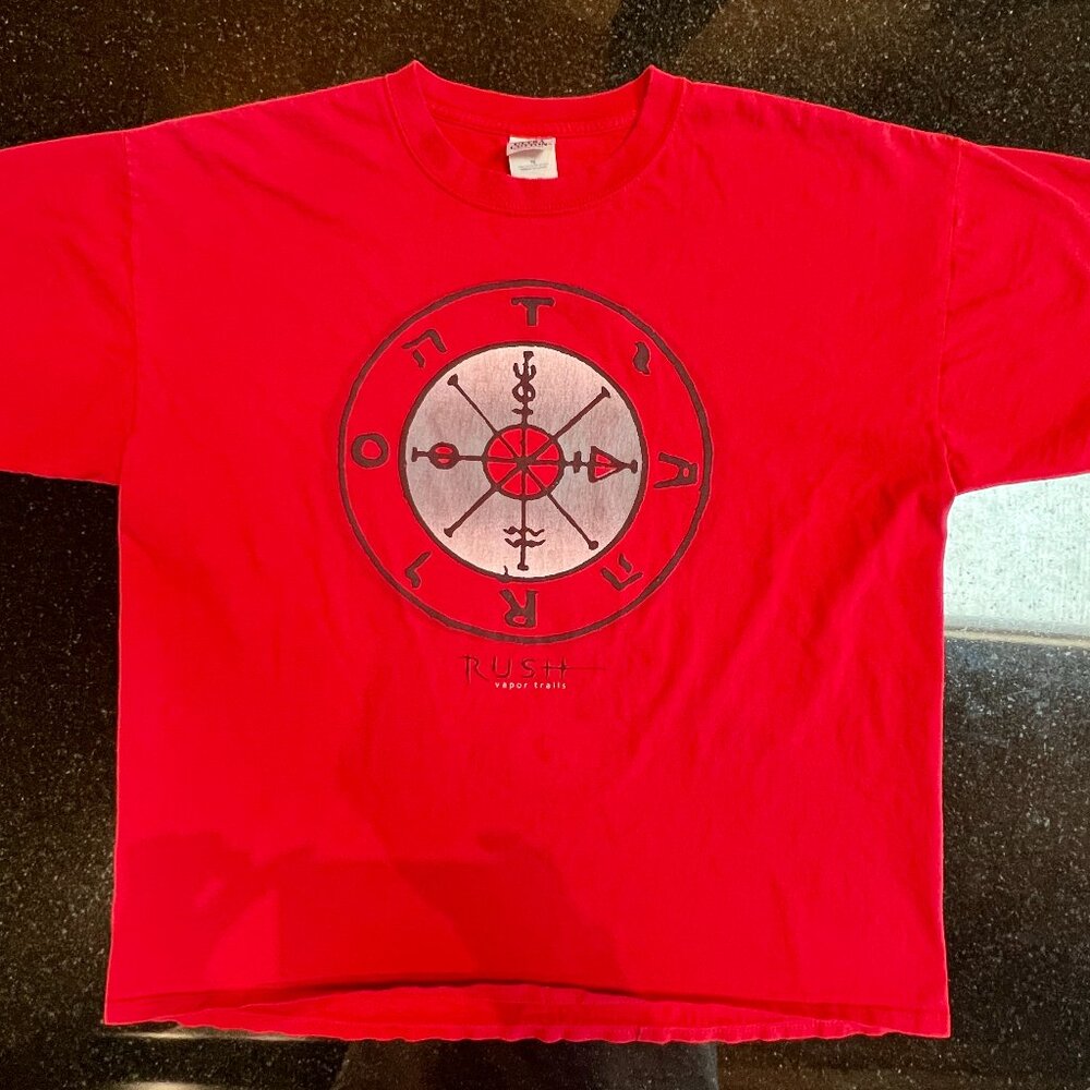 RUSH 2002 Vapor Trails Concert Tour T-Shirt XLarge VINTAGE Red Graphic Crew Neck